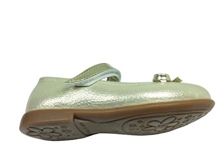 OrtopedikAL Ortaç Bebe Babet Dore Parlak Kız Çocuk Ayakkabı Cırtlı İçi % 100 Deri 